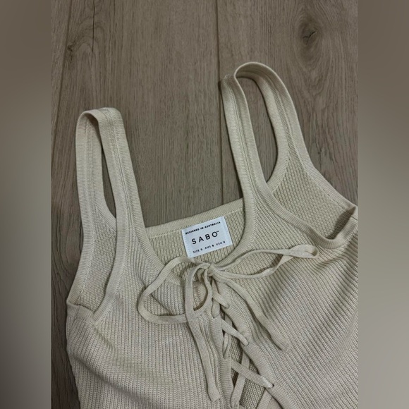 SABO Tan Knit Set With Tank and Maxi Skirt - Picture 3 of 5